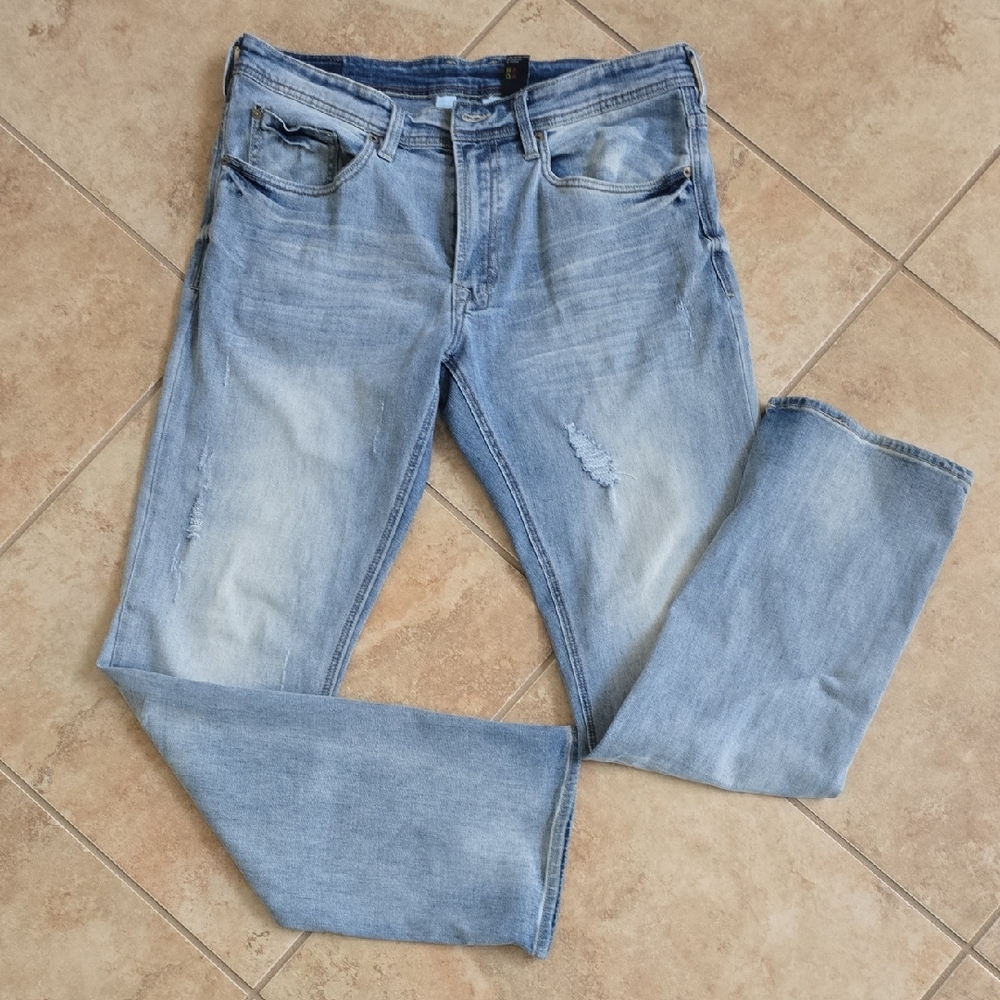 Buffalo David Bitton Men's Light Blue Bootcut Jeans 34/32
